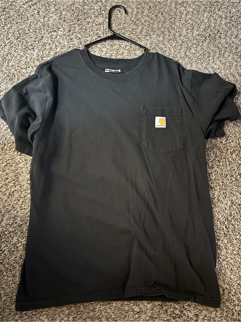 Carhartt Black Short-Sleeve Pocket Tee with Logo Patch